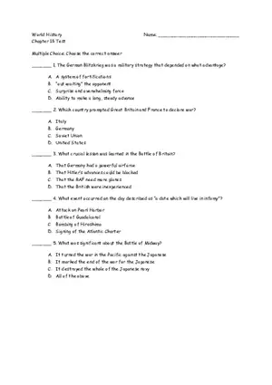 World History Chapter 16 Test