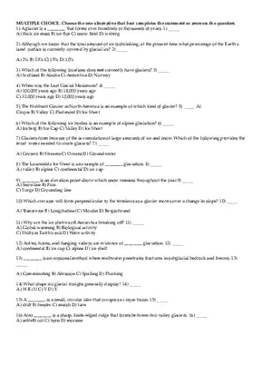 Geology Ch 18 Review Sheet