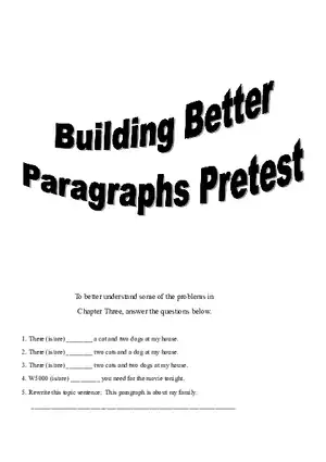 Sentence Building Pretest Ch4