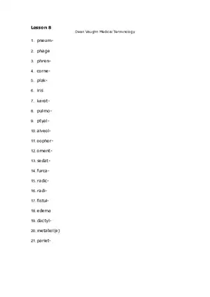 Lesson 8 Medical Terminolog