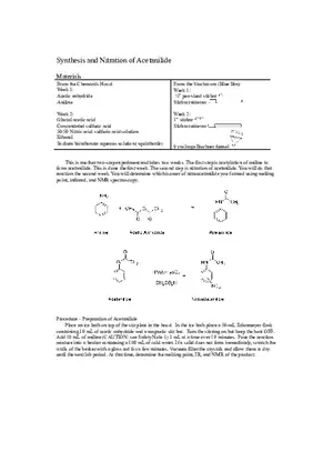 Synthesis and Nitration of Acetanilide - Lab Report