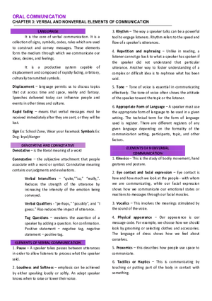 Verbal and Nonverbal Elements of Communication