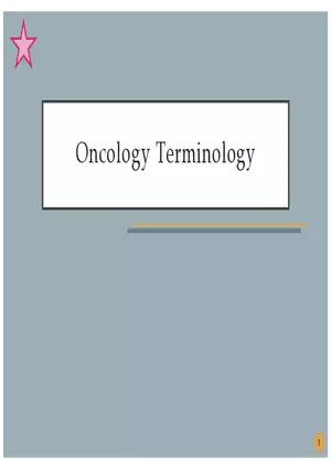 Oncology Terminology