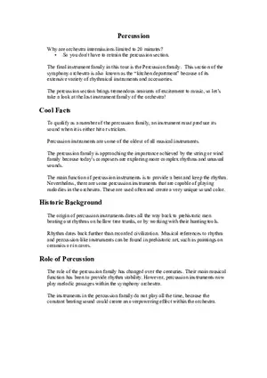Percussion Cheat Sheet