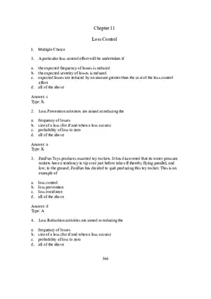 Chapter 11 Loss Control