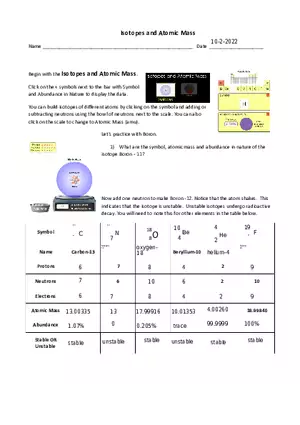Isotopes and Atomic Mas