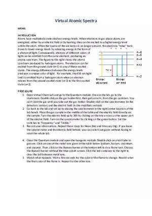 Atomic Spectra Lab