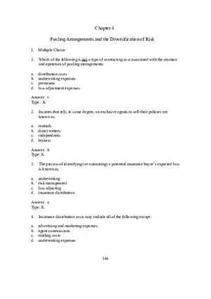 Chapter 4 Pooling Arrangements and the Diversification of Risk