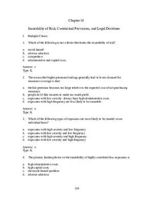 Chapter 10 Insurability of Risk, Contractual Provisions, and Legal Doctrines