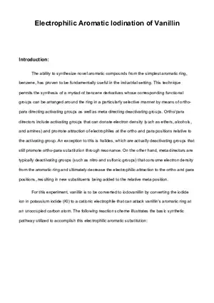 Electrophilic Aromatic Iodination of Vanillin