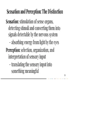 Unit 3 Principles of Sensation