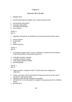 Chapter 25 Alternative Risk Transfer