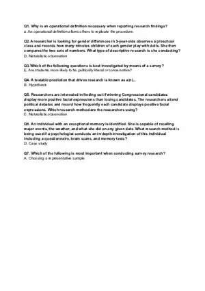 Psychology 8 Module 5 - Answers