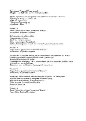 Chapter 1 Globalization and the Multinational Firm Answers 1