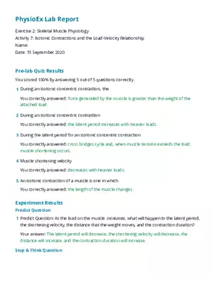 Isotonic Contractions and the Load-Velocity Relationship