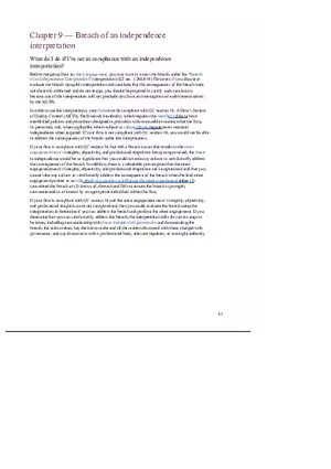 Chapter 9 Breach of an Independence Interpretation