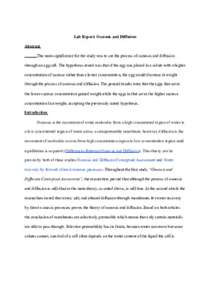 Lab Report Osmosis and Diffusion