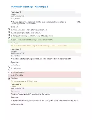 Introduction to Sociology – Graded Quiz 3