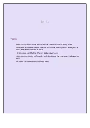 Human Anatomy and Physiology Joints
