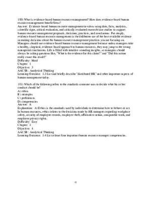Chapter 1 Introduction to Human Resource Management Multiple Choice 5
