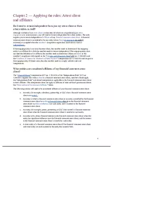Chapter 2 Applying the Rules Attest Client and Affiliates