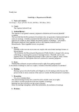 Goodridge v. Department of Health