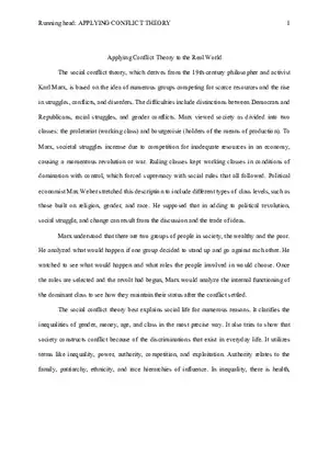 Applying Conflict Theory to the Real World