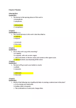 Music Chapter 19 Quizzes