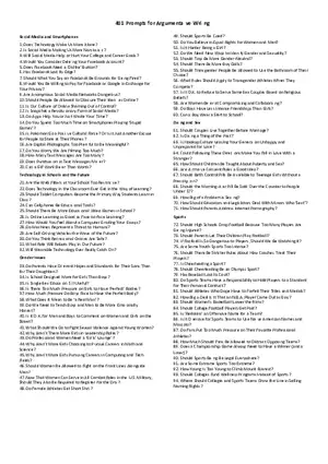 401 Prompts for Argumentative Writing