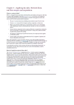 Chapter 4 Applyingthe Rules Network Firms and Firm Mergers and Acquisitions