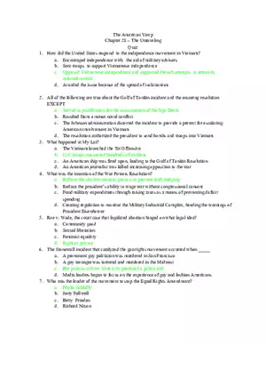 The American Yawp Chapter 28 – The Unraveling Quiz