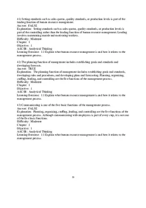 Chapter 1 Introduction to Human Resource Management True False 1