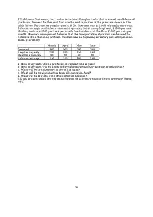 Chapter 13  Aggregate Planning Essay 3