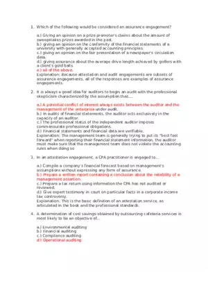 Which of the Following Would Be Considered an Assurance Engagement