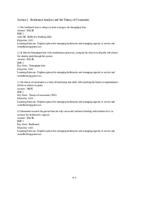 Section 2  Bottleneck Analysis and theTheory of Constraints