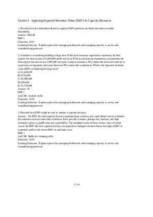 Section 5  Applying Expected Monetary Value (EMV) to Capacity Decisions