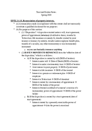 Trust and Estates Notes