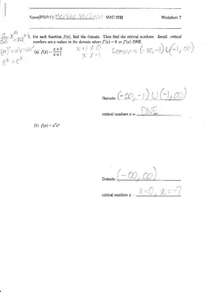 MAC 2233 - Worksheet 7