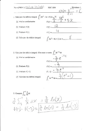 MAC 2233 - Worksheet 11
