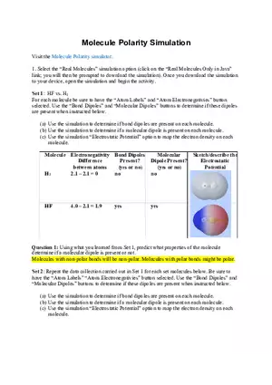 Molecule Polarity Simulation