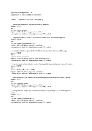 Section 1 Statistical Process Control (SPC)