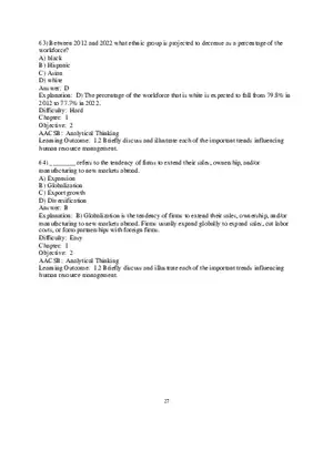 Chapter 1 Introduction to Human Resource Management Multiple Choice 3