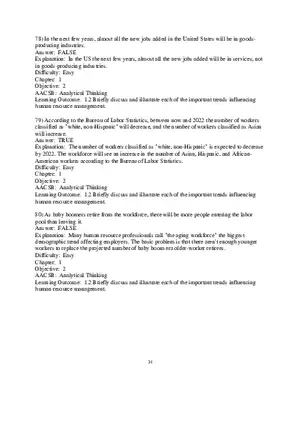 Chapter 1 Introduction to Human Resource Management True False 2