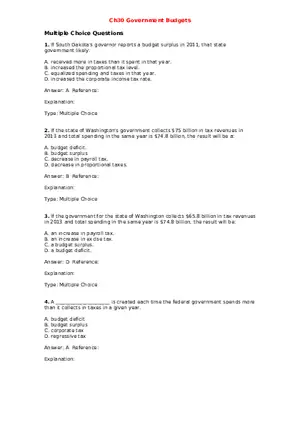 Chapter 30 Government Budgets
