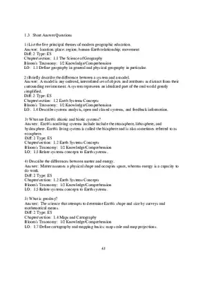Chapter 1 Essentials of Geography Short Answer Questions