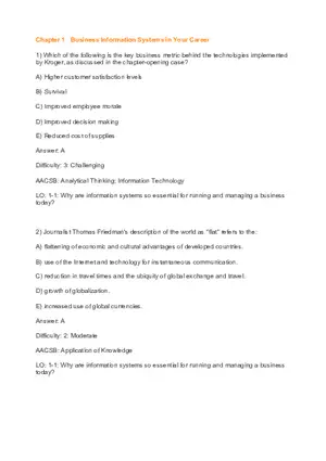 Chapter 1 Business Information Systems in Your Career Part 1