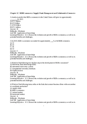 Chapter 12 B2B E-commerce Supply Chain Management and Collaborative Commerce