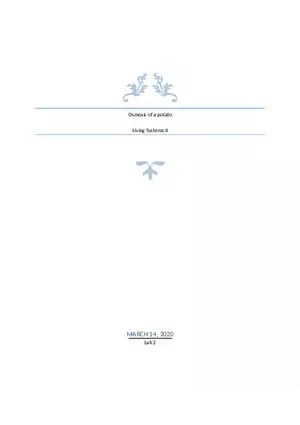 Osmosis of a Potato Living Systems II