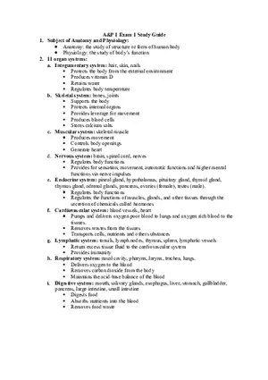 A&P 1 Exam 1 Study Guide