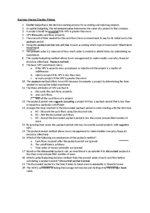 Business Finance Chapter 9 Notes